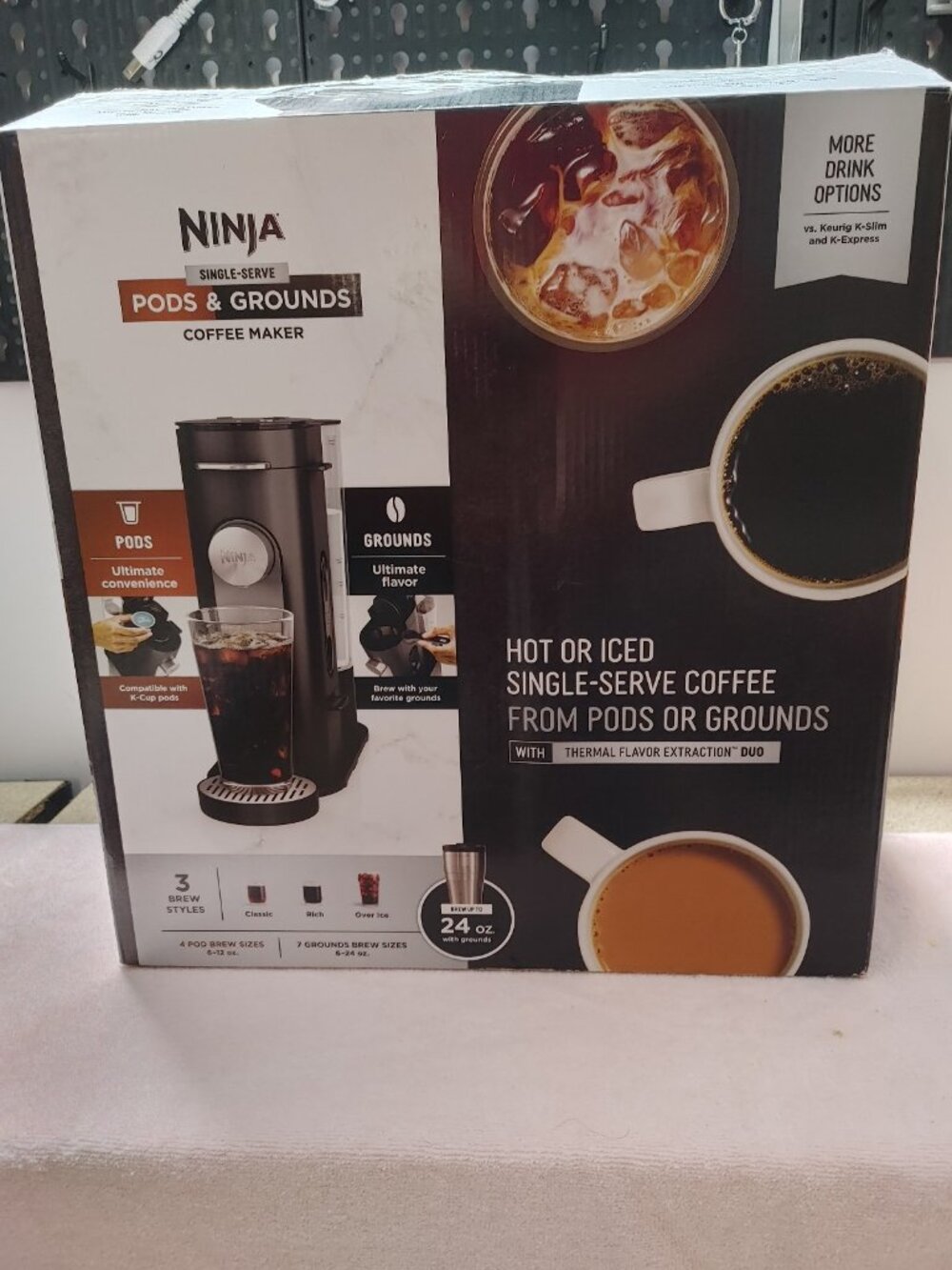 Ninja PB040C Pods and Grounds Single-Serve Coffee Maker Hot or Iced Brew Styles
